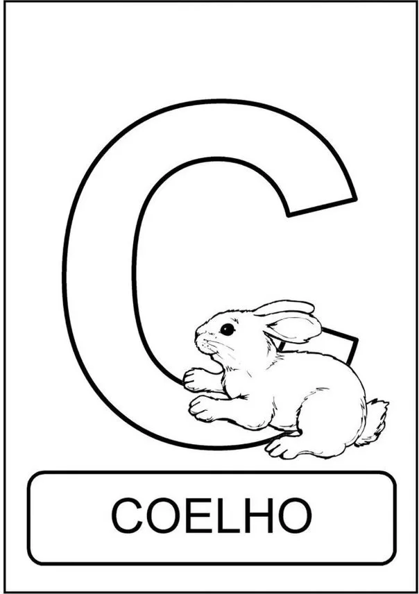 Alfabeto animais Coelho letra C