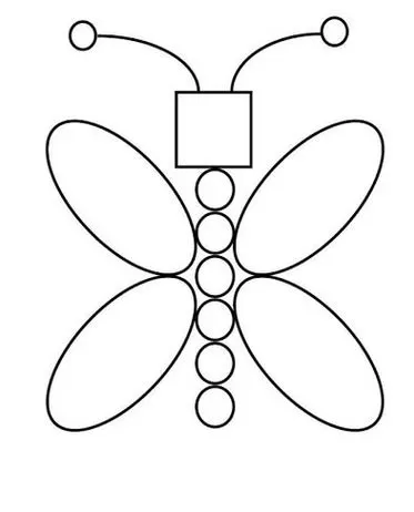 Borboleta geométrica: desenho estilizado com formas geométricas. Veja os detalhes da borboleta.