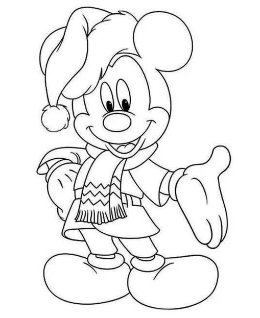 Mickey Mouse de gorro para colorir: explore a imaginação com essa atividade divertida e criativa.