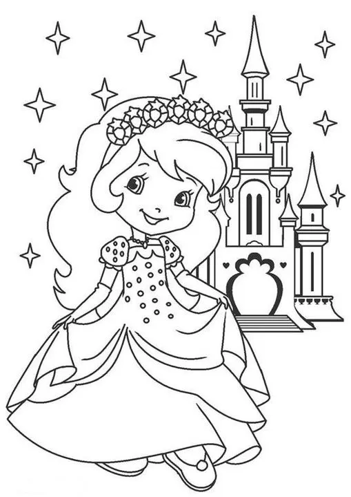 Moranguinho Princesa no Castelo Mágico: Desenho para Colorir e Soltar a Imaginação