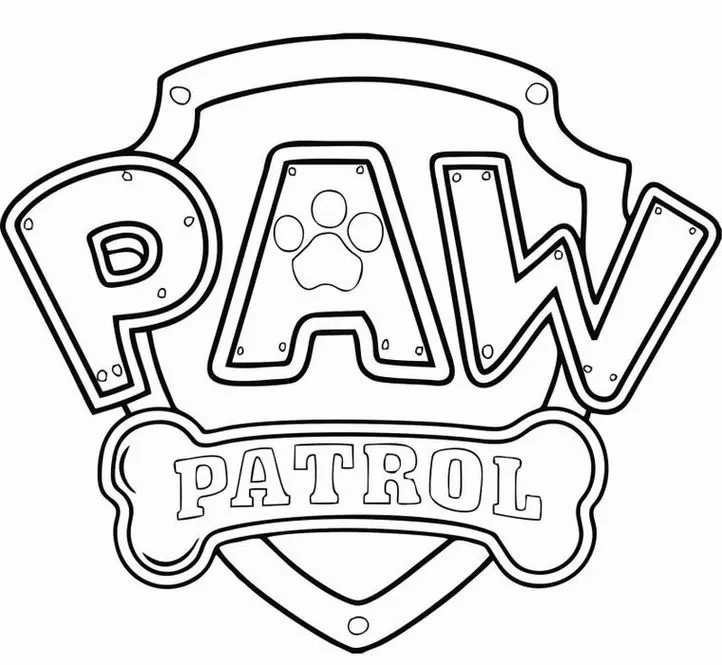 Escudo da Patrulha Canina para colorir: atividade divertida com o símbolo dos filhotes.