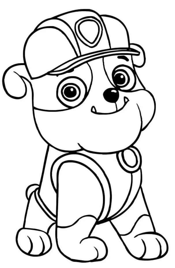 Rubble Patrulha Canina para colorir: Divirta-se colorindo o filhote construtor em atividades criativas.