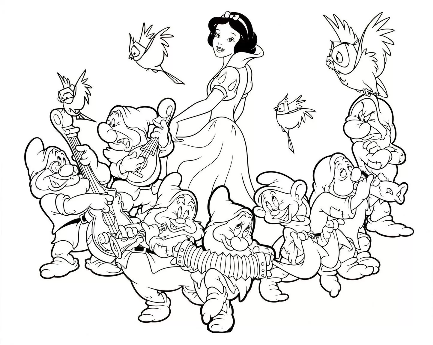 Desenhos da Branca de Neve - Modelos para Colorir