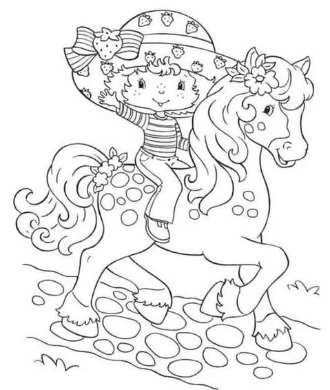 Desenhos da Moranguinho versão antiga No cavalo