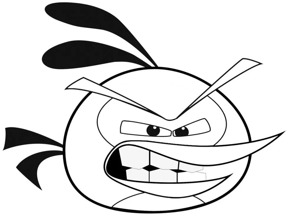 Angry Birds Bubbles para colorir: divirta-se pintando o passarinho raivoso com suas penas, bico e olhar expressivo.
