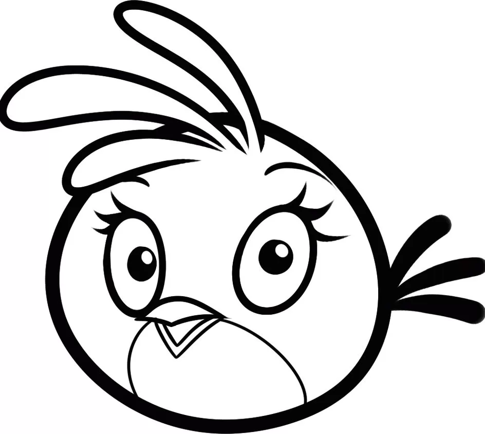 Carinha da Stella de Angry Birds para colorir. Desenho detalhado da ave para atividades criativas.