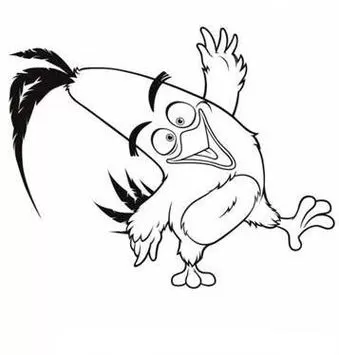 Desenho de Angry Birds Chuck para colorir: alegria e diversão