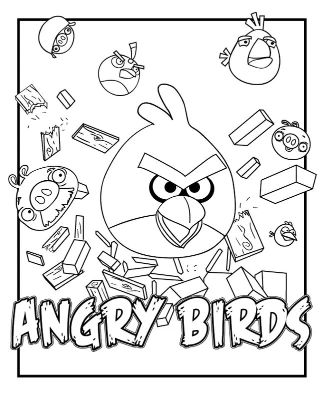 Desenho Explosivo de Angry Birds para Colorir: Aventura e Diversão!