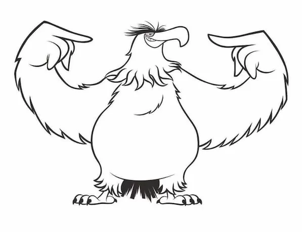 Angry Birds Hal para colorir: Desenho divertido do pássaro verde.