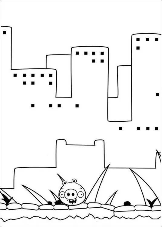 Angry Birds Porco na cidade: Desenho para colorir divertido!