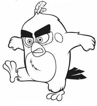 Desenho do Angry Birds Red para colorir. Atividade divertida com o passarinho vermelho.