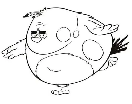 Angry Birds Terence para colorir: Desenho do personagem com expressão melancólica.
