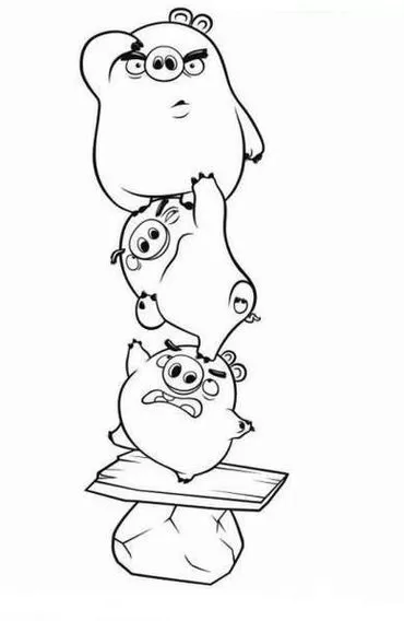 Angry Birds para Colorir: Torre de Porcos em Equilíbrio