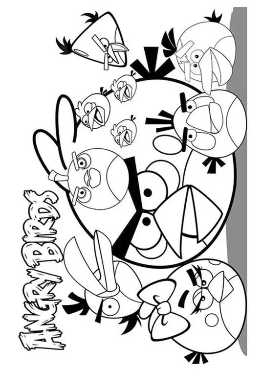 Desenhos para colorir da Turma Completa de Angry Birds: Diversão e criatividade!