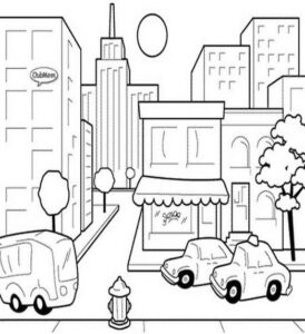 Desenhos de Cidades para colorir