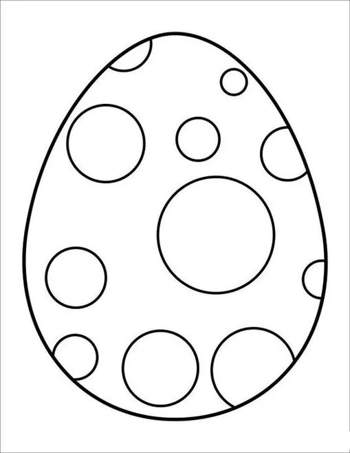 Ovo de dinossauro com padrões para colorir. Imagem simples com linhas pretas em fundo branco.