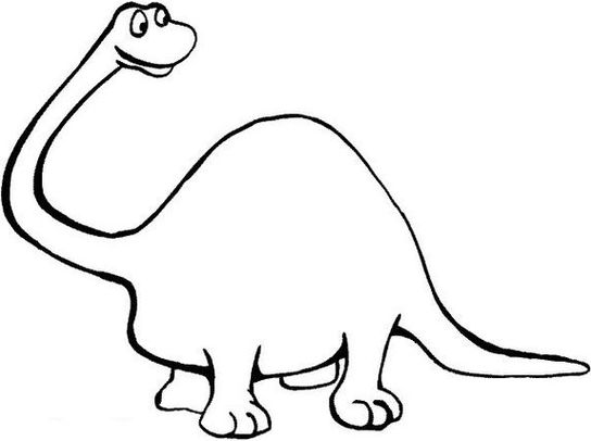 Desenho de dinossauro pescoçudo para colorir. Ideal para atividades criativas.