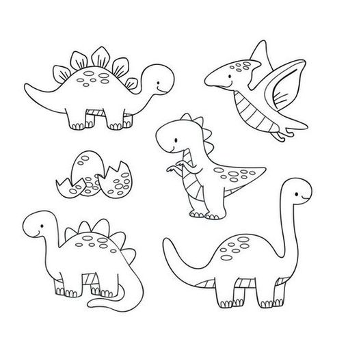 Desenhos de dinossauros para colorir: estegossauro, tiranossauro rex, pterodáctilo e mais.