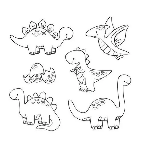 Vários Dinos para colorir