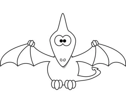 Pterodáctilo para colorir: Desenho divertido de dinossauro voador