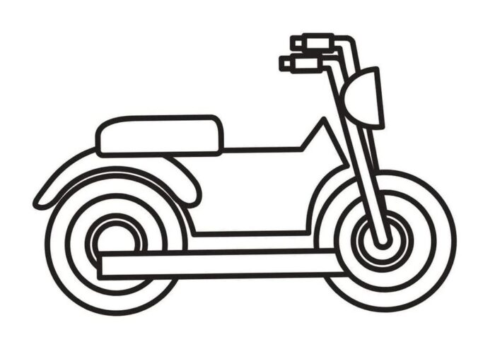 Motos Antigas para Colorir: Desenho detalhado de motocicleta clássica, ideal para relaxar e estimular a criatividade.