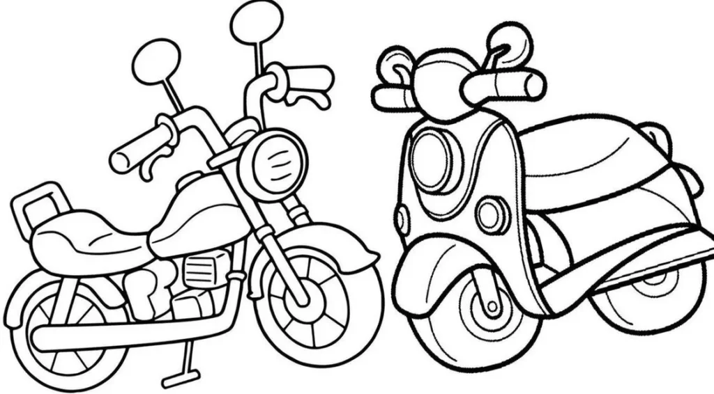 Desenhos de motos antigas e Biz para colorir: atividade criativa e relaxante.