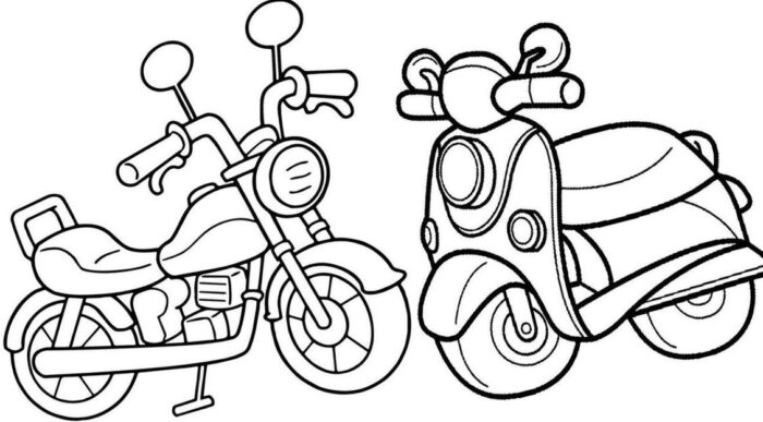 Desenhos de motos antigas e Biz para colorir: atividade criativa e relaxante.