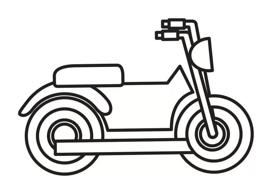 Desenhos para colorir, desenhar e pintar : Desenho de moto para