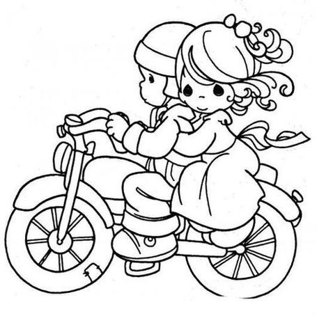 Desenho de motociclista de motocicleta de passeio de homem