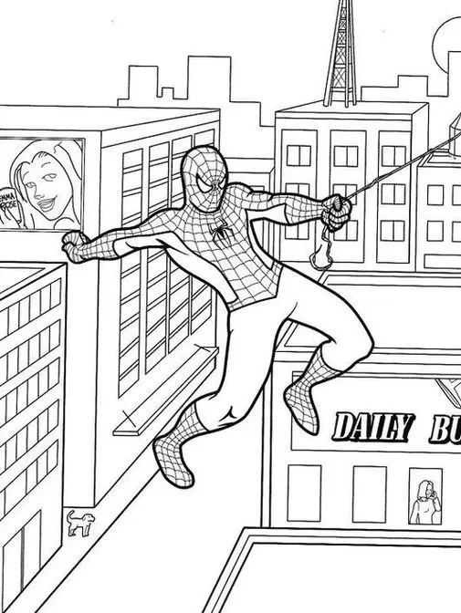 Desenho para Colorir do Homem Aranha - Desenho para Colorir