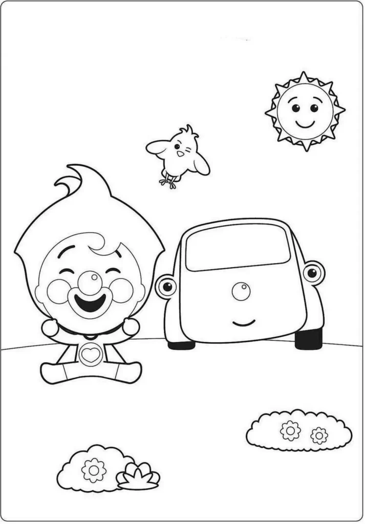 Desenhos do Palhaço Herói para colorir Carro Palhaço Herói dirigindo carro divertido para colorir: Estimule a criatividade e imaginação das crianças com este desenho.