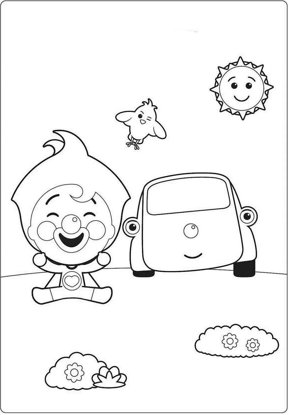 Desenhos do Palhaço Herói para colorir Carro Palhaço Herói dirigindo carro divertido para colorir: Estimule a criatividade e imaginação das crianças com este desenho.