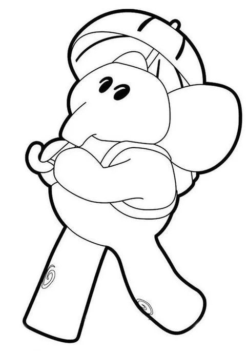 Ely do Pocoyo com guarda-chuva: desenho divertido para colorir. Estimule a imaginação com a amiga elefante do Pocoyo e este passatempo criativo.