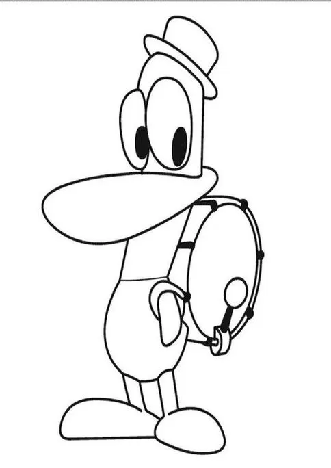 Pato do Pocoyo artista: desenho divertido para colorir e despertar a imaginação.