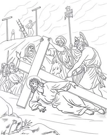 Crucificação de Jesus para colorir