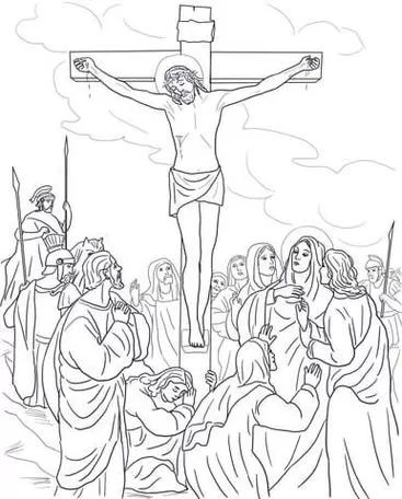 Jesus crucificado para colorir e imprimir