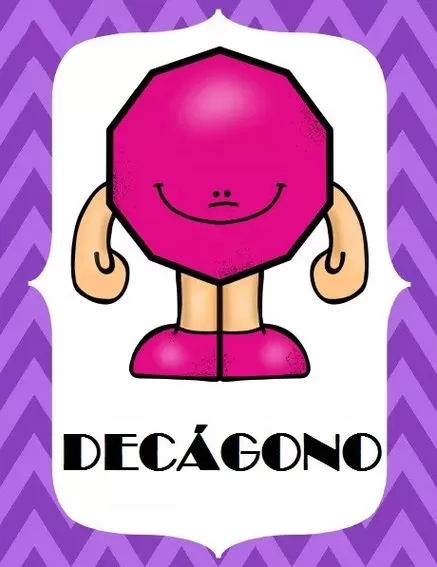 Decágono Rosa Divertido para Imprimir: Aprenda Formas Geométricas!