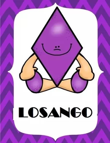 Losango divertido para colorir e imprimir: Forma geométrica com rosto sorridente.
