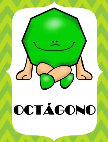 Octógono Sorridente para Imprimir: Desenho Divertido de Forma Geométrica