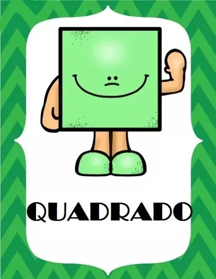 Quadrado divertido para imprimir: desenho colorido com rosto sorridente.
