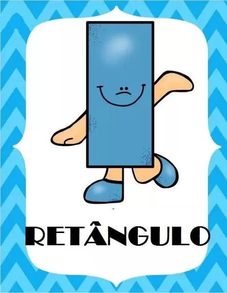 Retângulo Divertido para Imprimir: Desenho Geométrico Azul