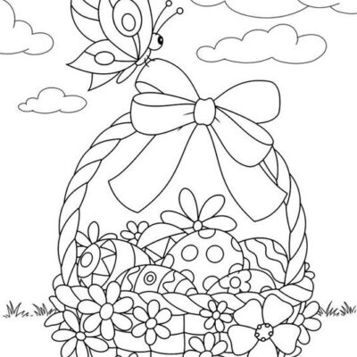 Cesta de Ovos Desenhos para colorir