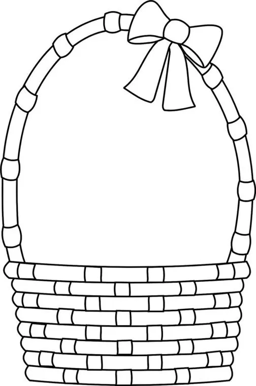 Cesta de ovos vazia para colorir: desenho detalhado para atividades criativas.