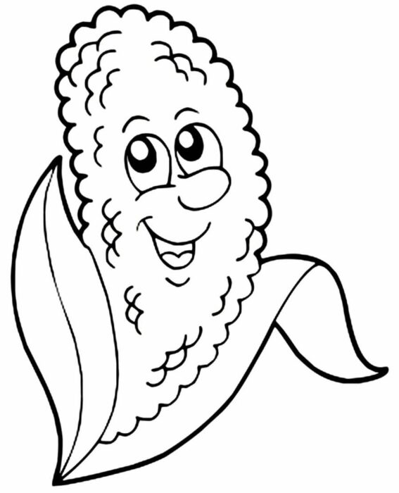 Milho sorrindo para colorir: Desenho divertido de Festa Junina