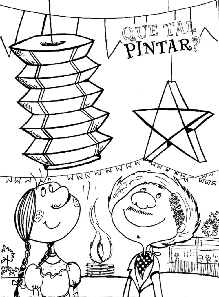 Desenhos de Festa Junina Pinhata para colorir: alegria e tradição