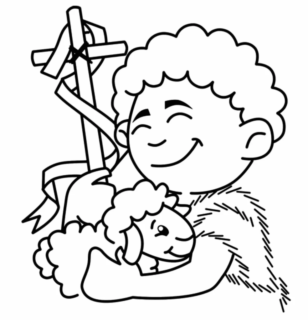 Desenhos Festa Junina São João para colorir: homem e cordeiro