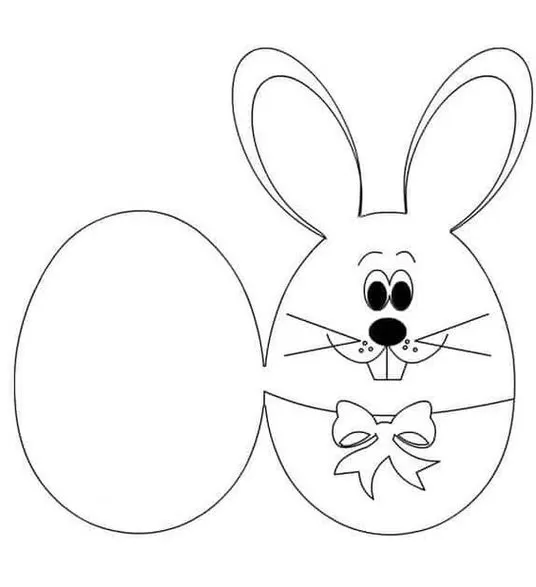 Desenhos de Páscoa: Ovo Coelho para Colorir