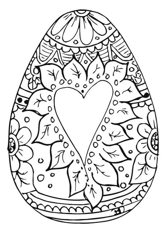 Ovo de Páscoa Mandala para Colorir: Desenho detalhado com elementos florais.