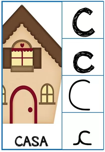 Letra C para Imprimir: Desenhos do Alfabeto com Casa e Variações da Letra