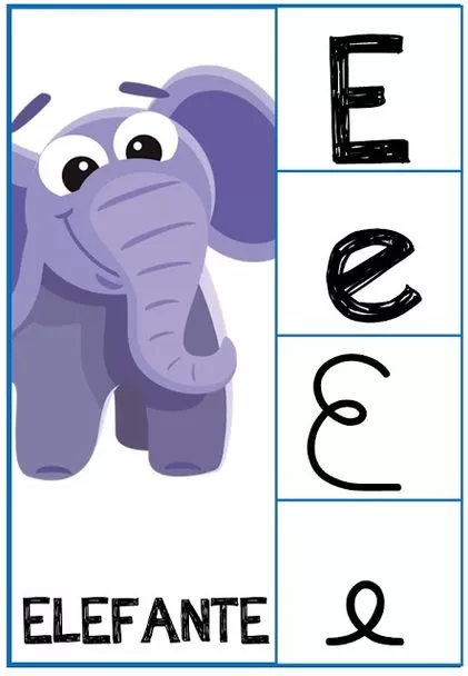 Desenhos do Alfabeto para imprimir Letra E